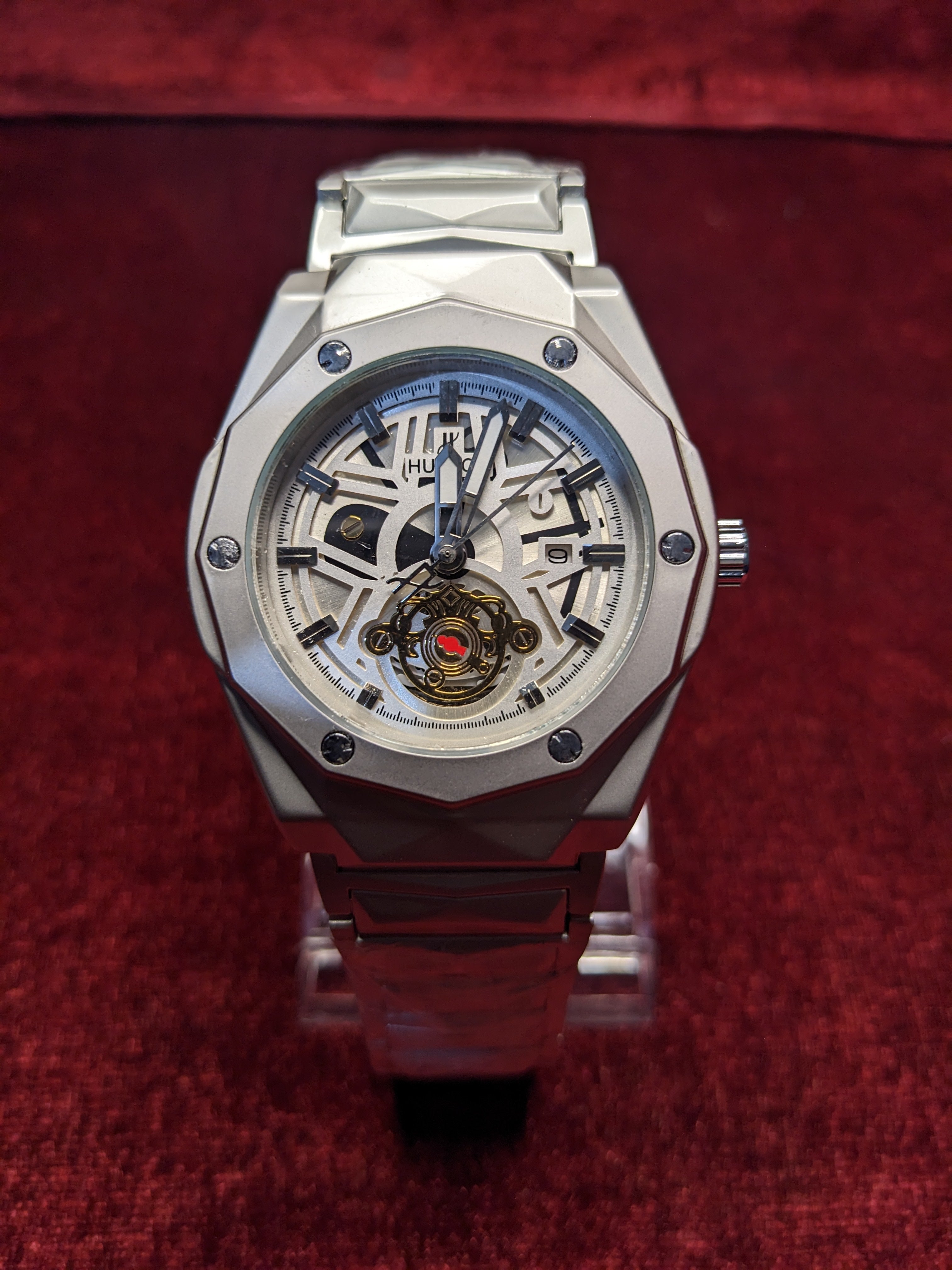 Hublot Skeleton Automatic Tourbillon – Silver Stainless Steel Watch